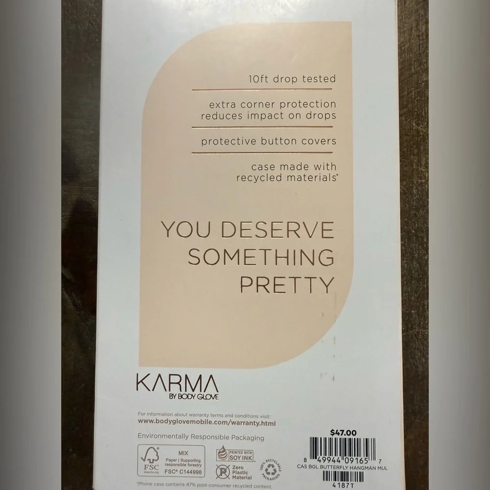 iPhone 15 Plus 2024 Karma by Body Glove Butterfly Case MagSafe Clear Floral NIB